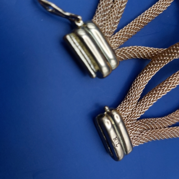 🕰 Lauren Ralph Lauren Gold Braided Mesh Bracelet - Picture 3 of 7